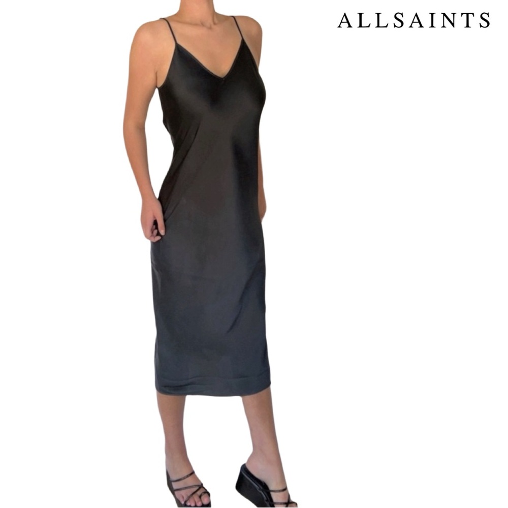 All Saints Bryony V-Neck Midi Slip Dress
